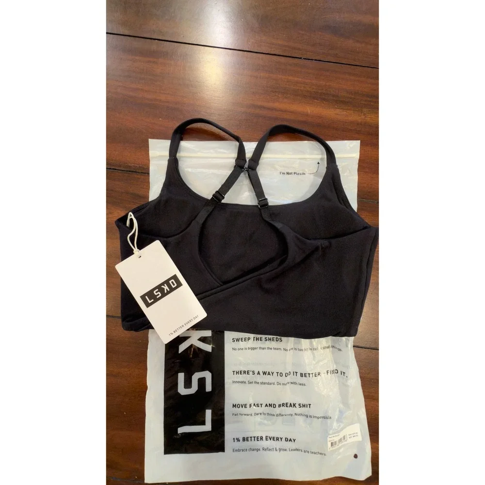 LSKD Twist Sports Bra Black Adjustable Straps Women's Size XS NWT NEW